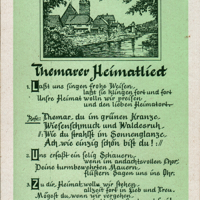 Hugo Walther, Oskar Stapf, Themarer Heimatlied, Postkarte