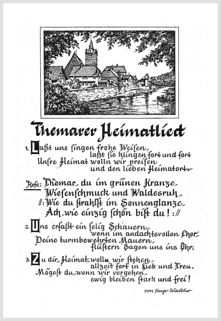 Hugo Walther, Oskar Stapf, Themarer Heimatlied, Postkarte