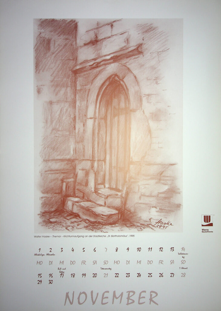 Walter Haake - Themar - Kirchturmaufgang an der Stadtkirche „St. Bartholomäus", 1995